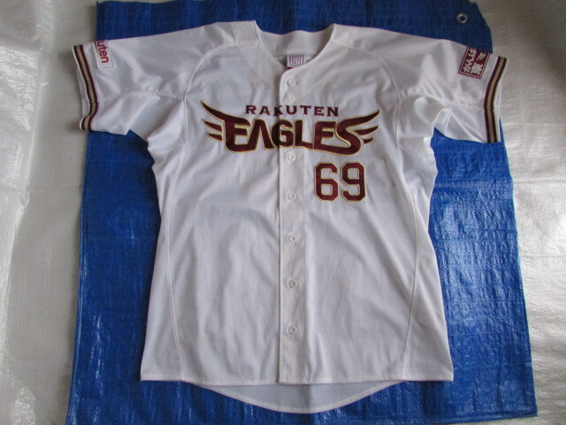 USED品 楽天 イーグルス ホーム レプリカ ユニフォーム ハイクオリティー #69 ブラッシュ 選手 Lサイズ ホワイト拍卖