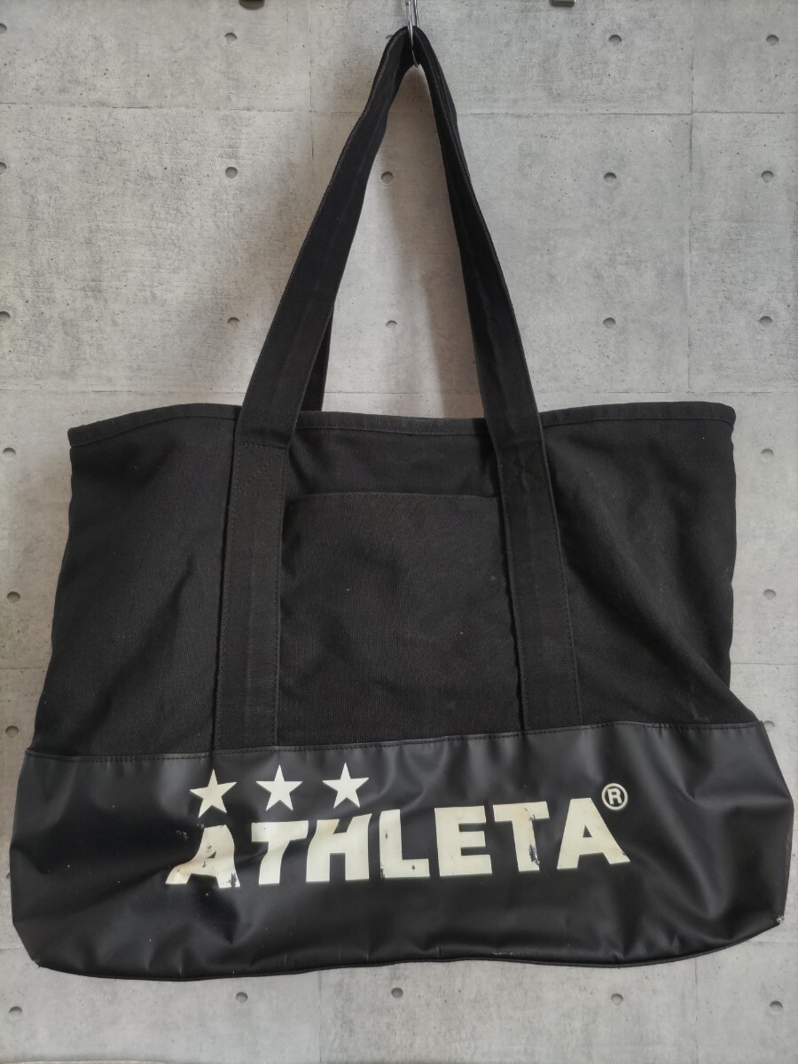 ATHLETA バッグ ブラック 38×56×20 黒 アスレタ 大容量 ロゴ拍卖
