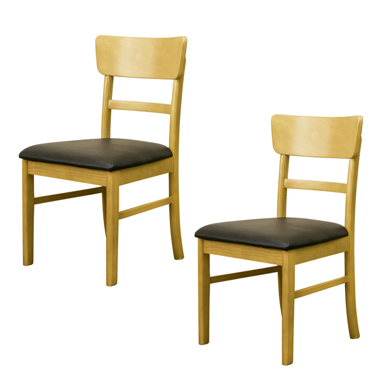 ダイニングチェア PVC 合成皮革座面 シンプル ラッカー塗装 木製 2脚組 完成品 おしゃれ 北欧風 食卓 椅子 VGL-23 ナチュラル(NA)拍卖