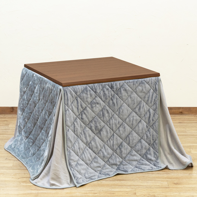 こたつ ダイニングこたつテーブル 布団付き 80cm 正方形 ハイタイプ 炬燵 こたつ掛け布団 2点セット KJO-80BRGY 本体BR・布団GY拍卖