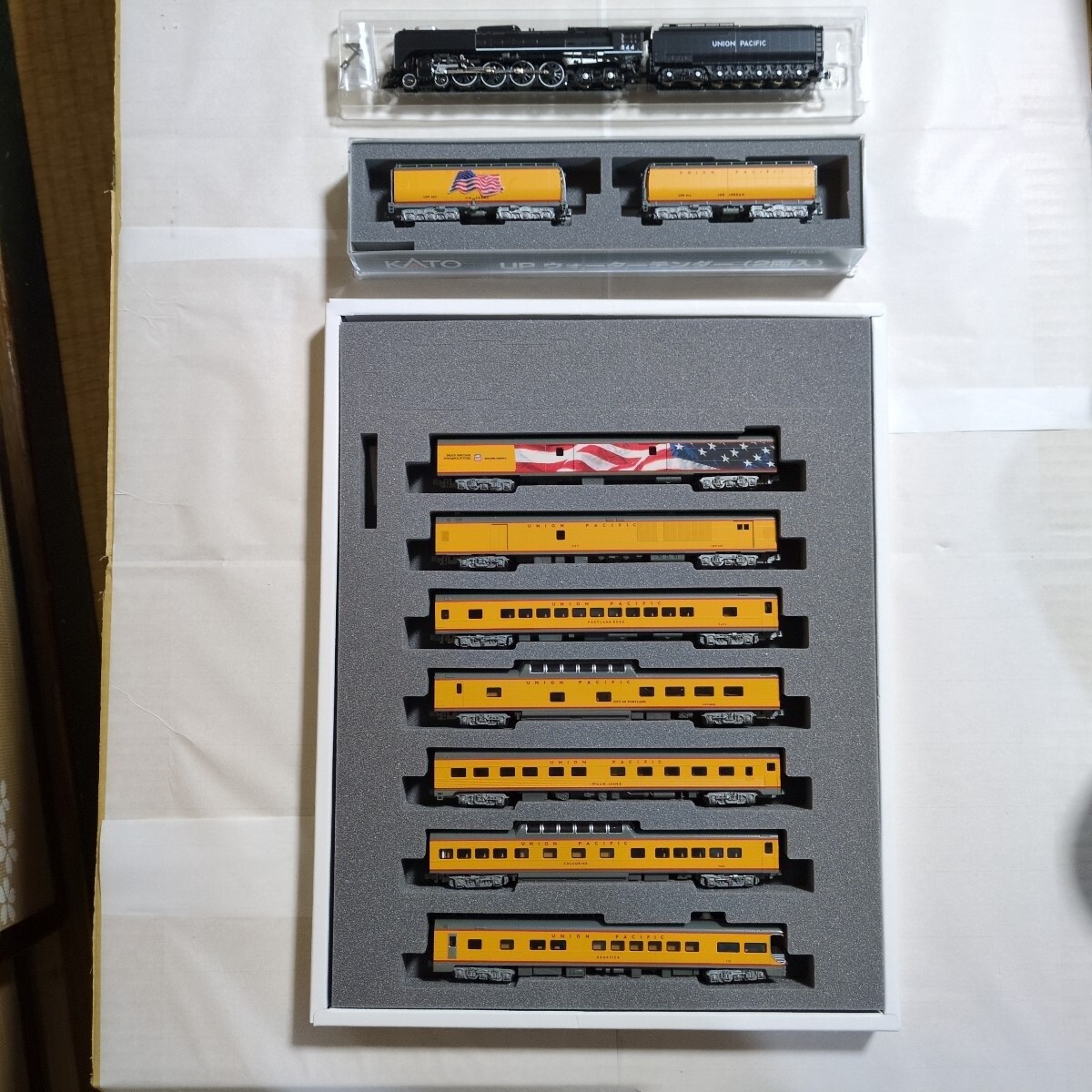 ○UP FEF-3蒸気機関車 ○ウォーターテンダー2台 ○UPエクスカージョントレイン7両セット KATO Nゲージ 拍卖