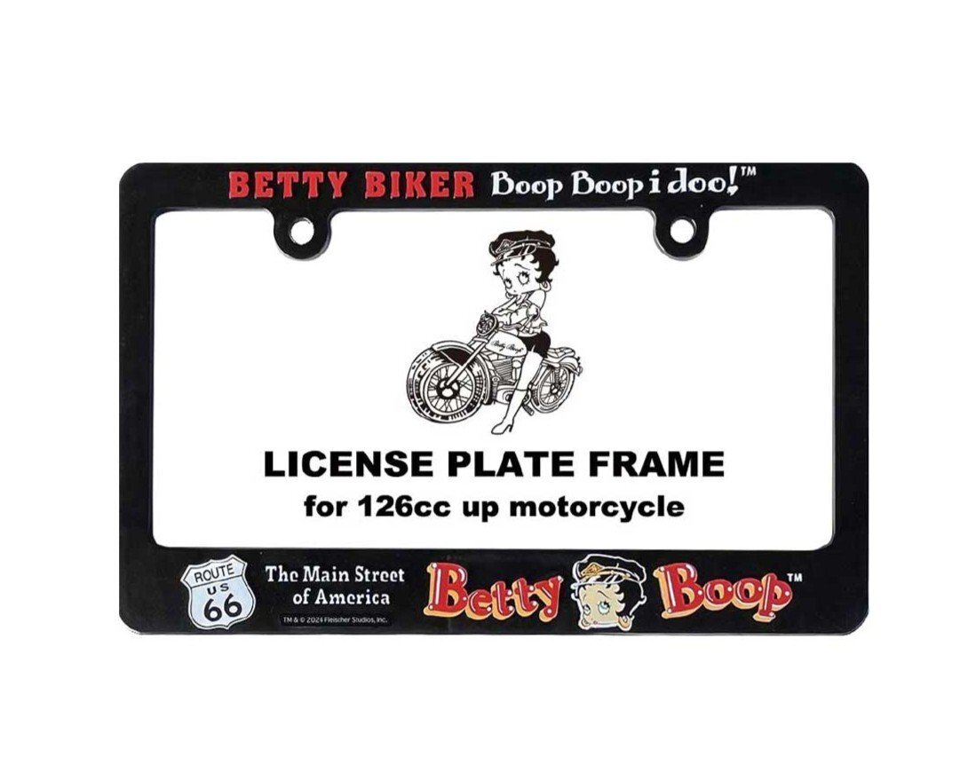 ◆送料¥185◆【Betty Boop・ベティちゃん】※《ライセンスバイカーフレーム/ 126cc~》 バイク ナンバーフレーム拍卖