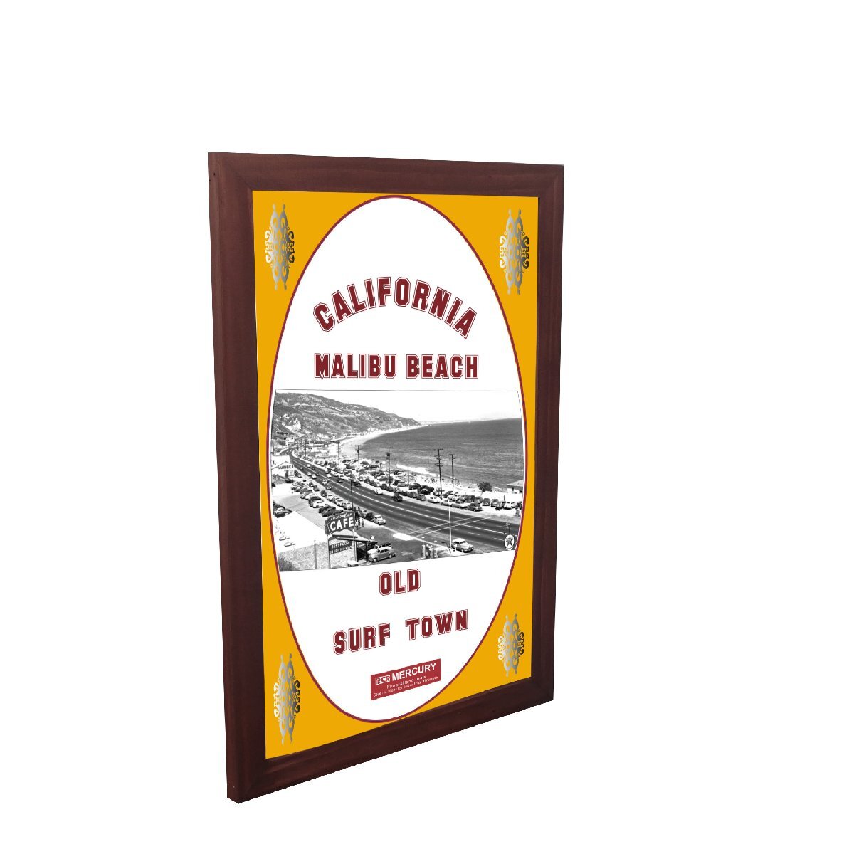 【MERCURY・マーキュリー】※《パブミラー 縦型/MALIBU BEACH》 アメリカン雑貨 ヴィンテージ拍卖