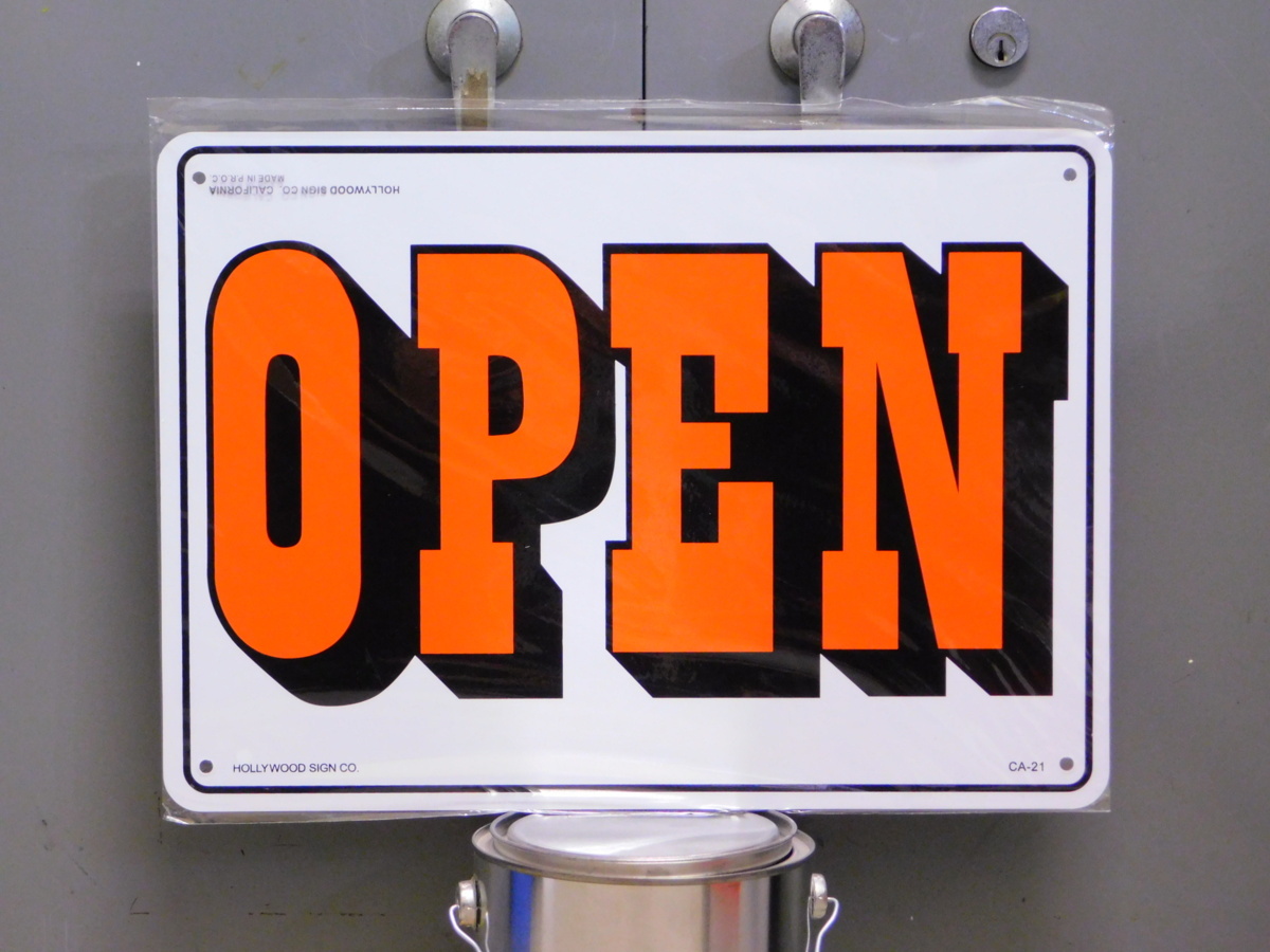 サインプレート CA-21 《 OPEN&CLOSED ★ 横型リバーシブル》 アメリカ 看板 サインボード オープン&クローズド拍卖