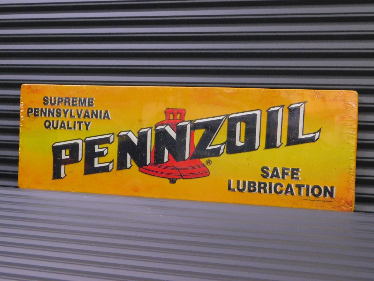 【PENNZOIL・ペンズオイル】※《エンボスメタルサイン/横長タイプ》 アメリカン雑貨 エンボス看板 ブリキ看板 54拍卖