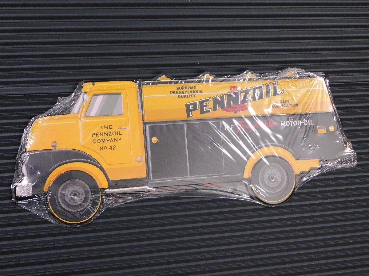 【PENNZOIL・トラック】※《エンボスメタルサイン》 アメリカン雑貨 エンボス看板 ブリキ看板 95拍卖