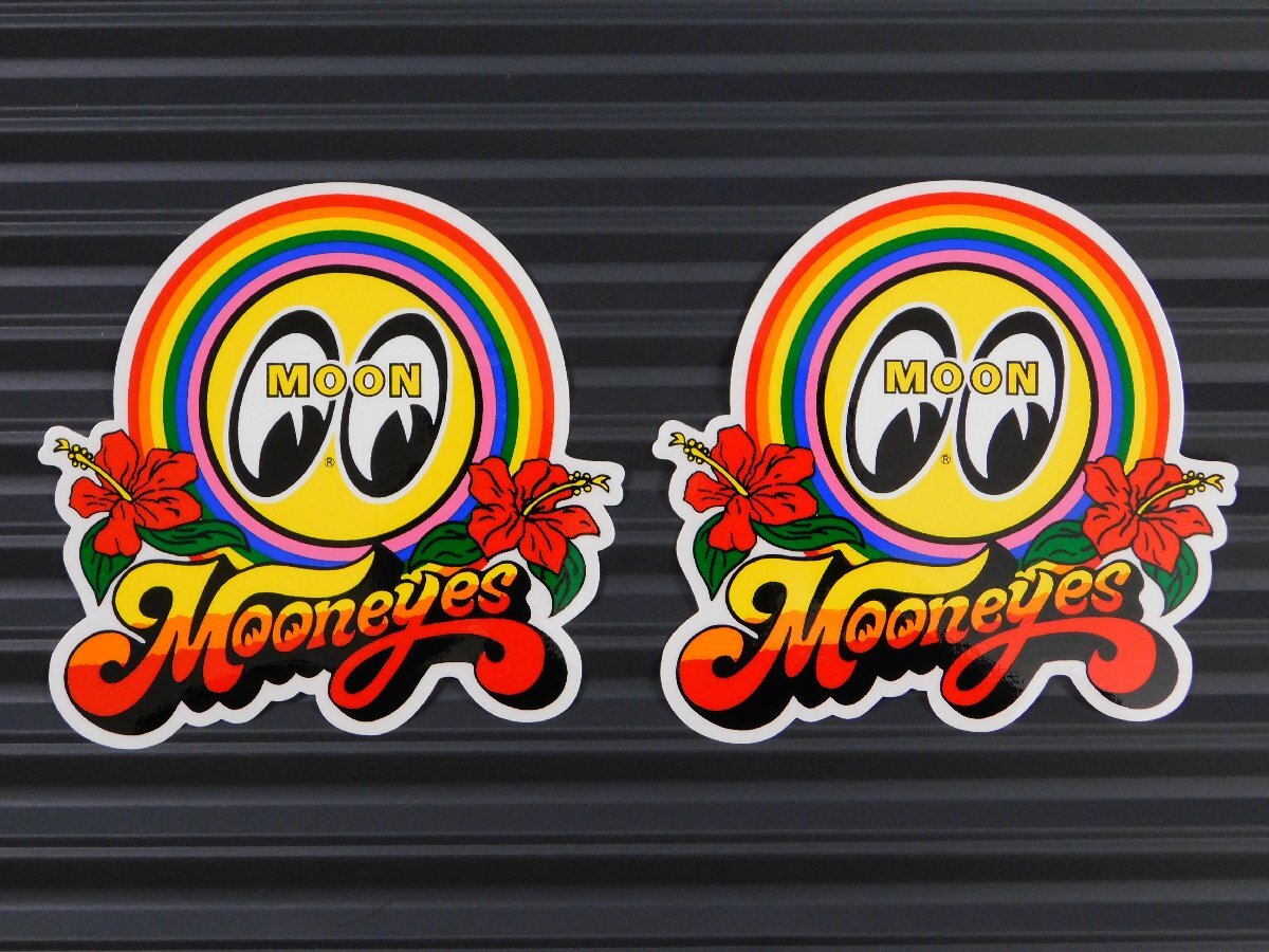 ◆送料\140◆【MOONEYES・ムーンアイズ】※《レインボーステッカー / 2枚セット》 DM033 ハイビスカス拍卖