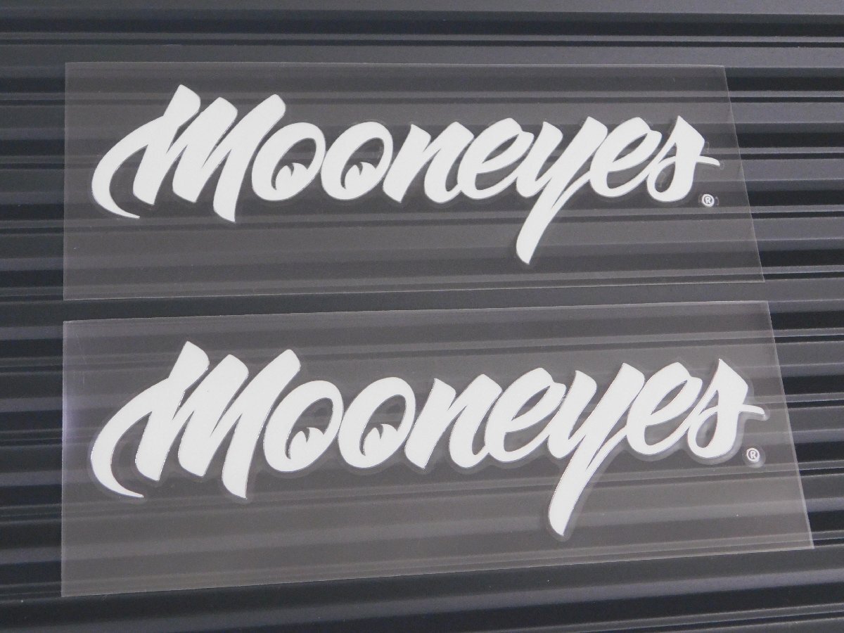 ◆送料\110◆【MOONEYES・ムーンアイズ】※《MOONEYESステッカー・ホワイト/2枚セット》 DM234WH 転写式 ステッカー 抜きタイプ拍卖