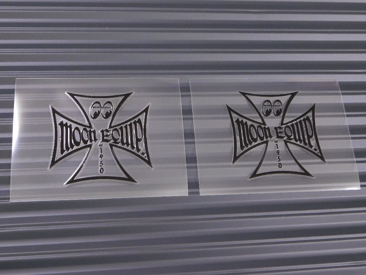◆送料\110◆【MOON Equipped・ムーンイクイップド】※《アイアンクロスデカール・ブラック/2枚セット》 MQD024BK 転写式 抜きタイプ拍卖