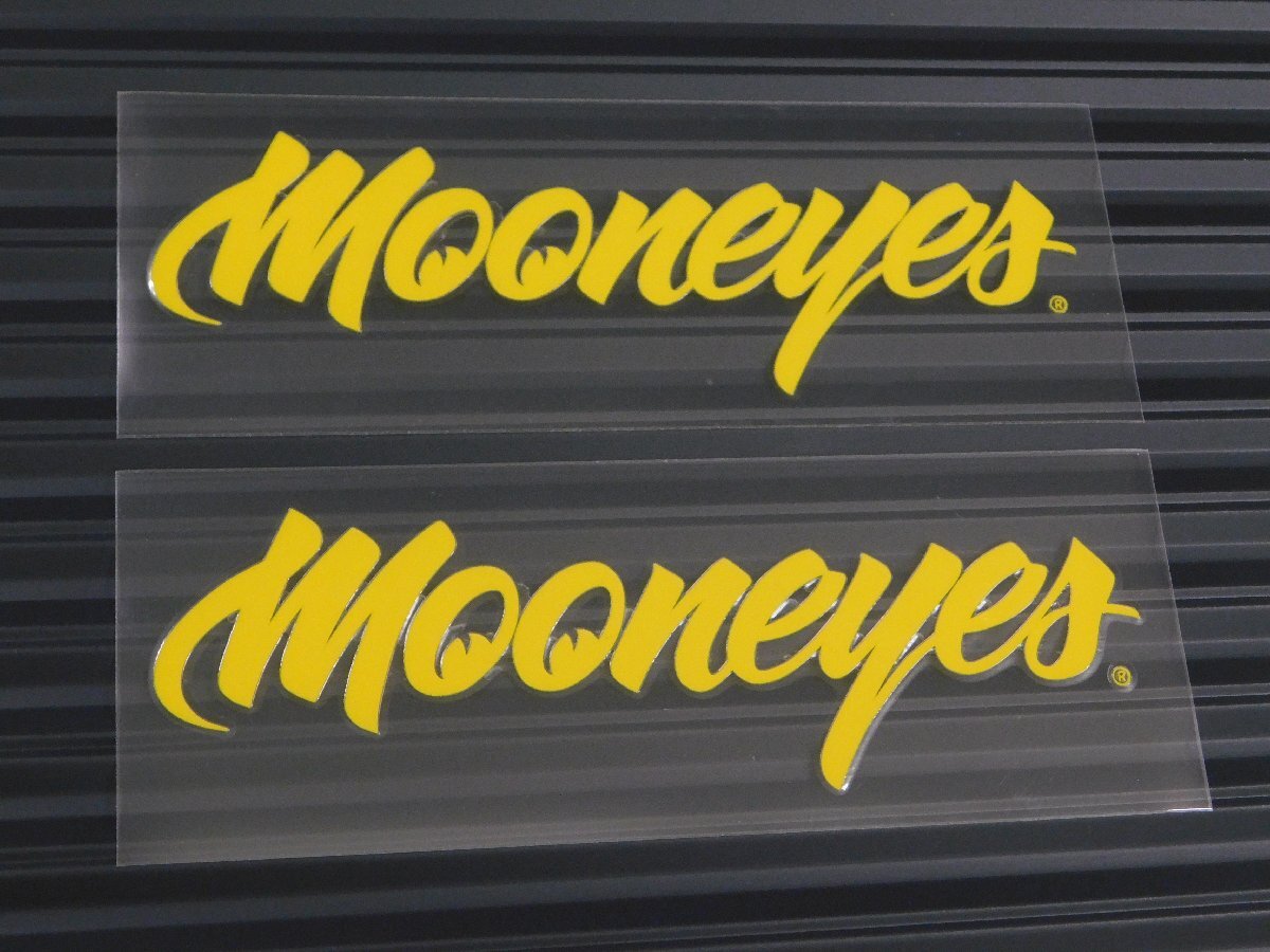 ◆送料\110◆【MOONEYES・ムーンアイズ】※《MOONEYESステッカー・イエロー/2枚セット》 DM234YE 転写式 ステッカー 抜きタイプ拍卖