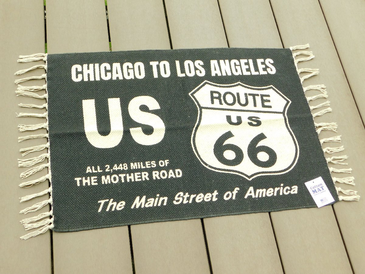 ◆送料無料◆【アメリカンスタイル・コットンマット】※《R66・ルート66》サイズ500×700mm ROUTE66 アドバダイジング アメリカン雑貨拍卖