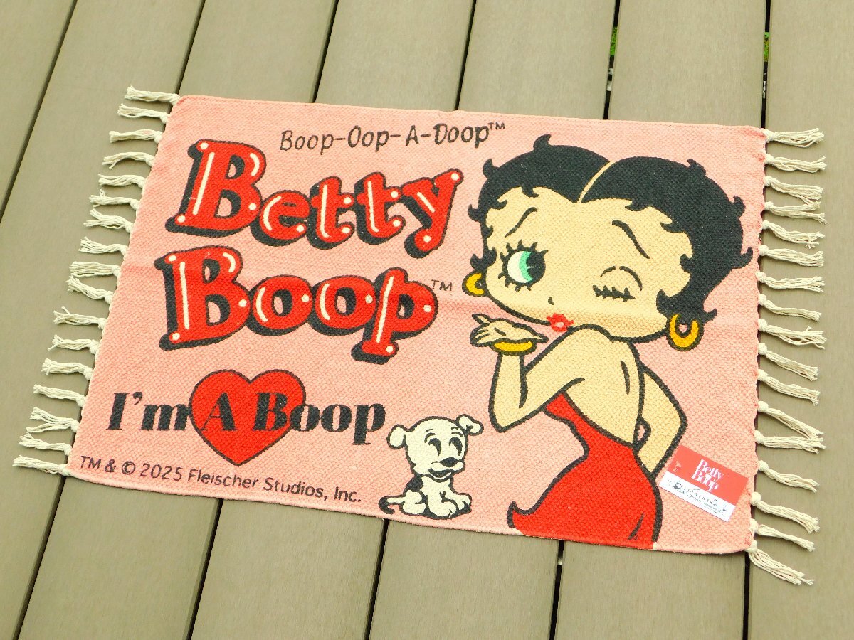 ◆送料無料◆【Betty Boop・ベティちゃん】※《コットンマット・500×700mm / BT-LOVE》 アメリカン雑貨 優しい肌触り拍卖