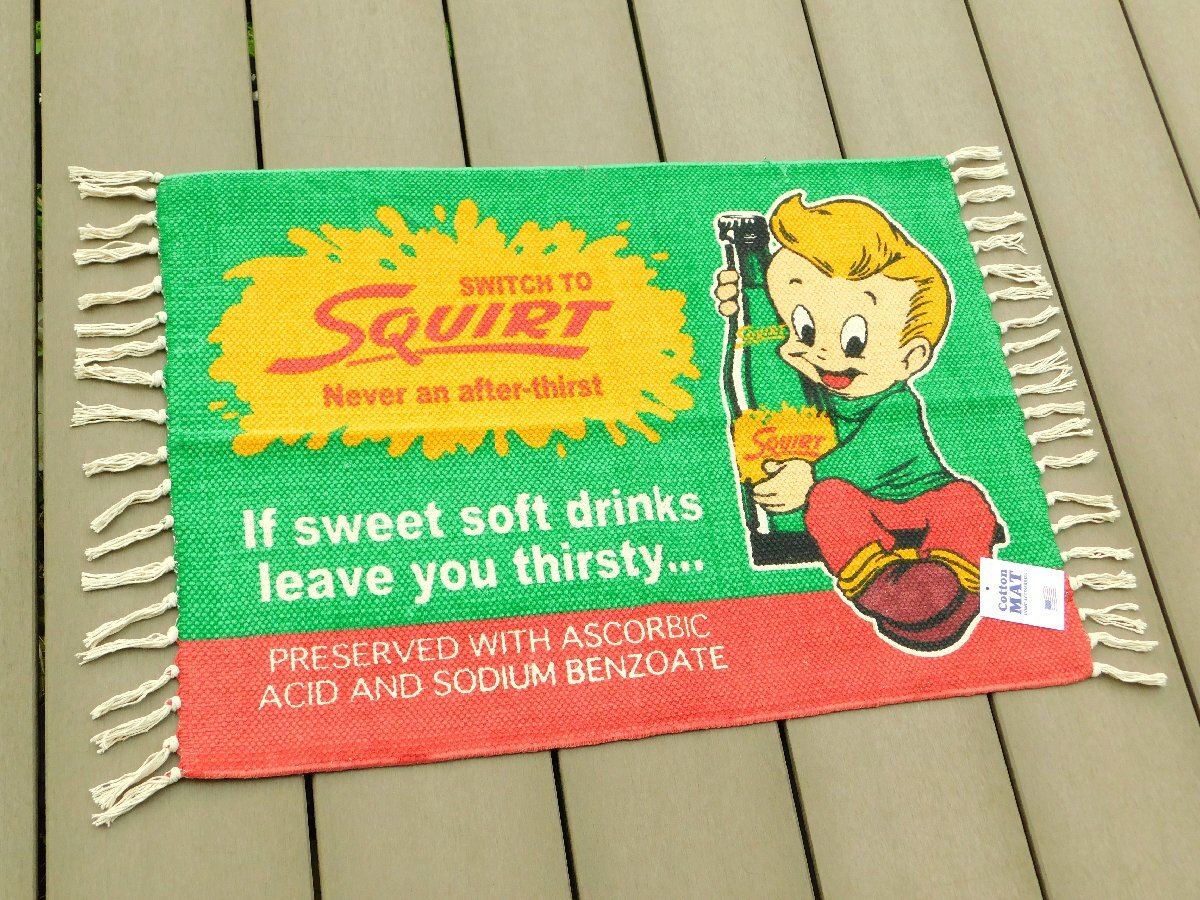 ◆送料無料◆【アメリカンスタイル・コットンマット】※《SQUIRT・スクアート》サイズ500×700mm アドバダイジング アメリカン雑貨拍卖