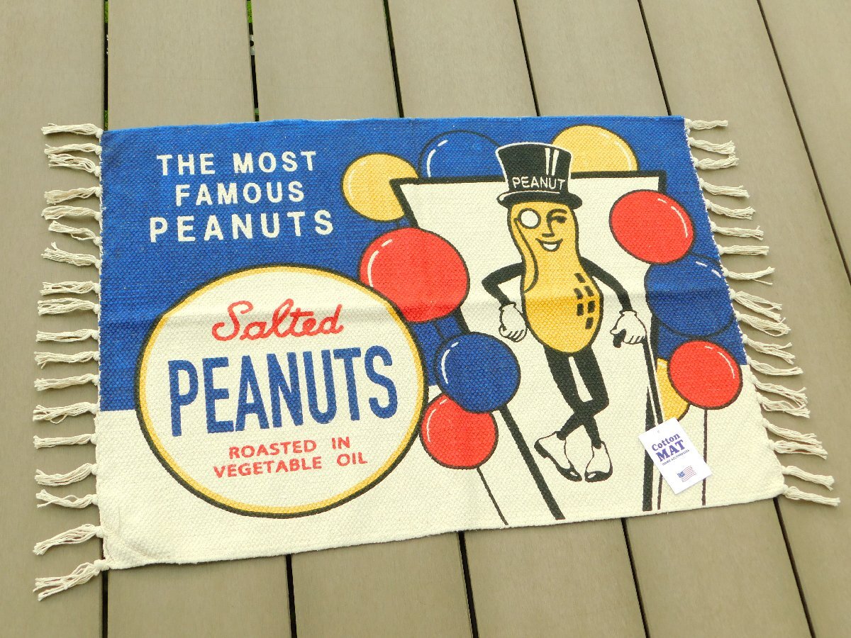 ◆送料無料◆【アメリカンスタイル・コットンマット】※《Mr.PEANUT・ミスターピーナッツ》サイズ500×700mm アメリカン雑貨拍卖