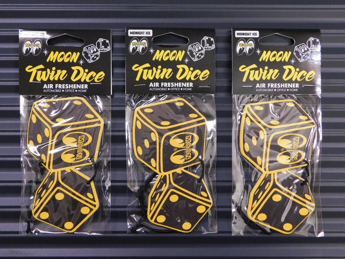 ◆送料\185◆【MOONEYES・ムーアイズ/MOON Twin ダイス】※《エアーフレッシュナー・ミッドナイトアイス / 3枚セット》 アメリカン雑貨拍卖