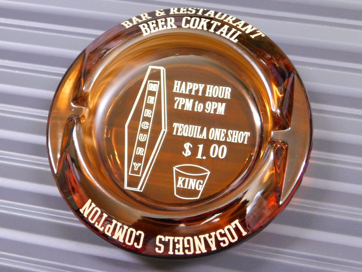 ◆送料\185◆【MERCURY・マーキュリー】※《ガラスアッシュトレイ・BEER COCKTAIL / アンバー》 ME016667 アメリカン雑貨 灰皿拍卖