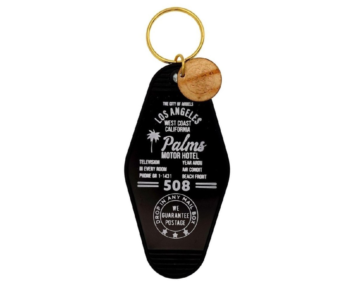 ◆送料\140◆【モーテルキーホルダー】※《PALMS・LOS ANGELES / ブラック》 ロサンゼルス ホテル キータグ キーホルダー拍卖