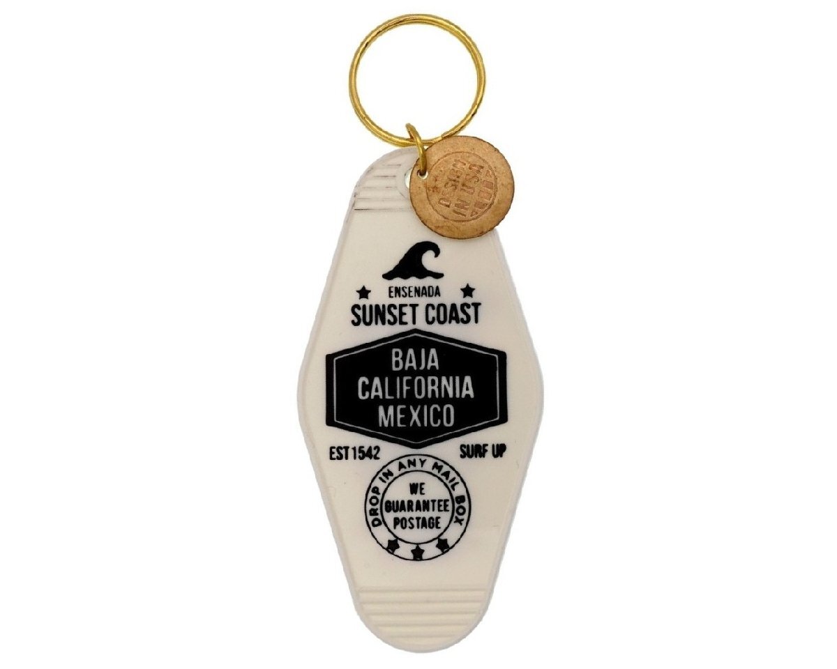 ◆送料\140◆【モーテルキーホルダー】※《BAJA CALIFORNIA MEXICO / ホワイト》 ホテル キータグ キーホルダー拍卖