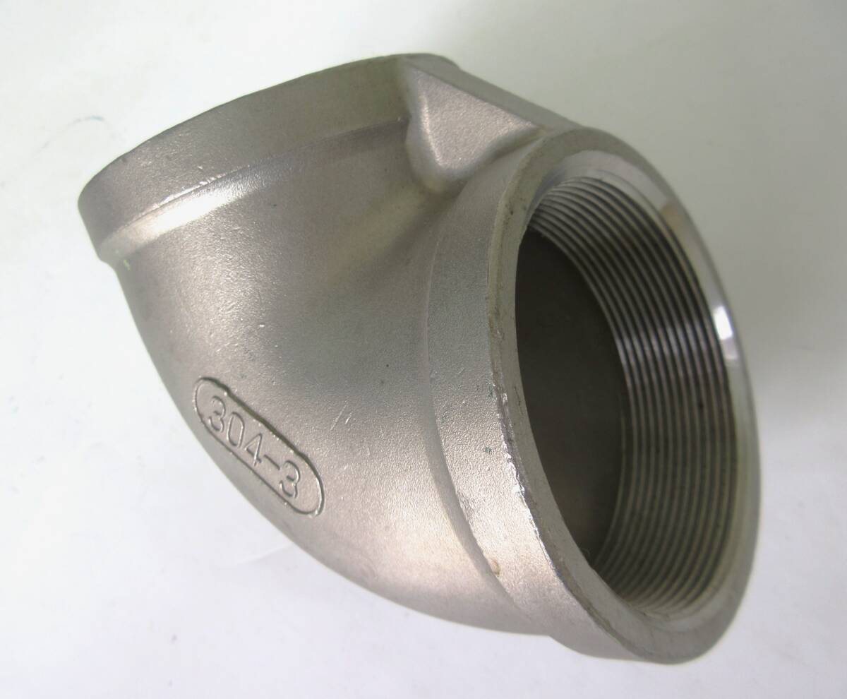 未使用品在庫処分 SUS304エルボ 3”(80A)ネジ込み式管継手ステンレスエルボ3B拍卖