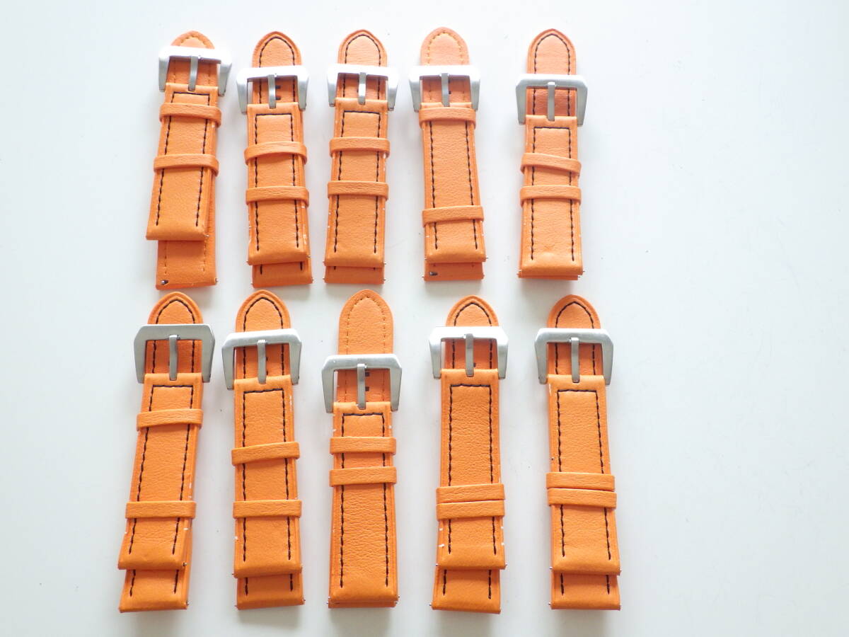 24ミリ 時計用バンド 10点 オレンジ色 #1095拍卖