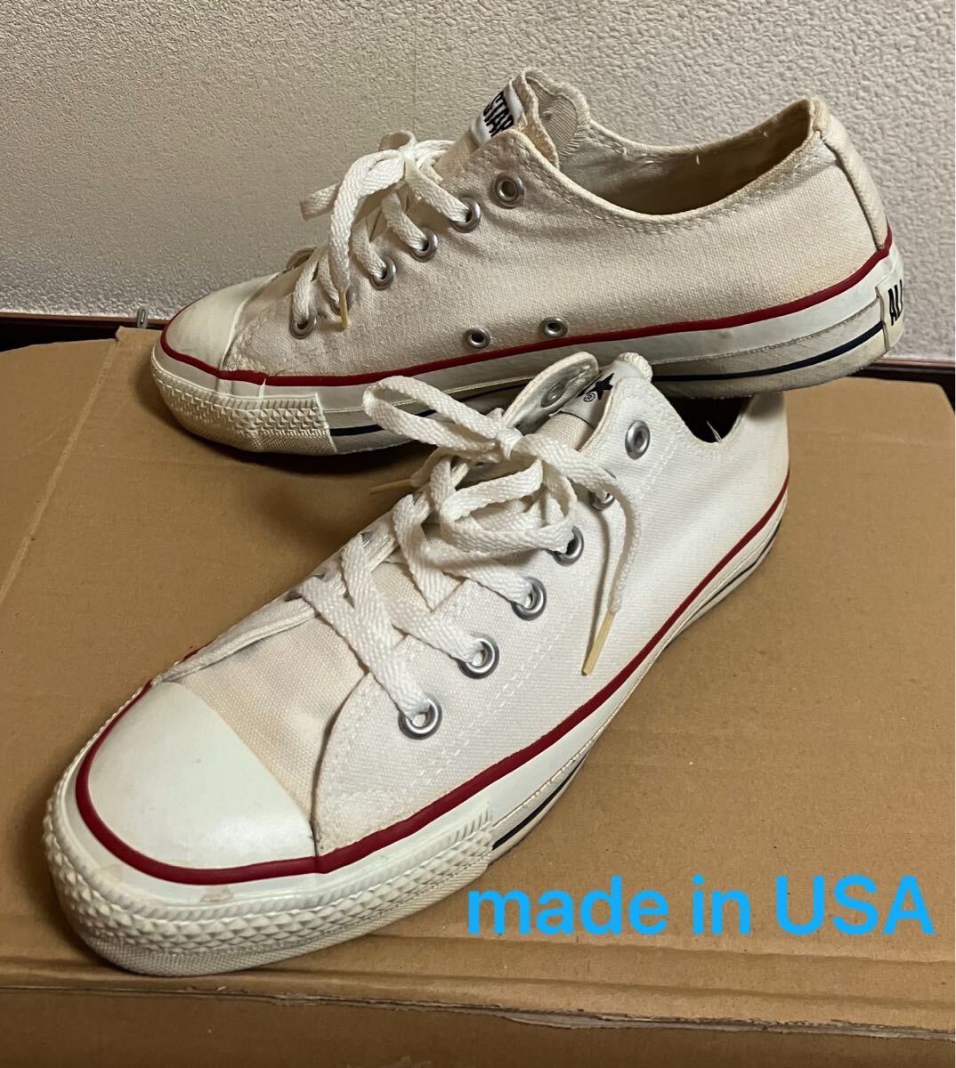 vintage 中古 USED 90s CONVERSE ALL STAR low コンバース オールスター ロー made in USA US8 白 藤原ヒロシ拍卖