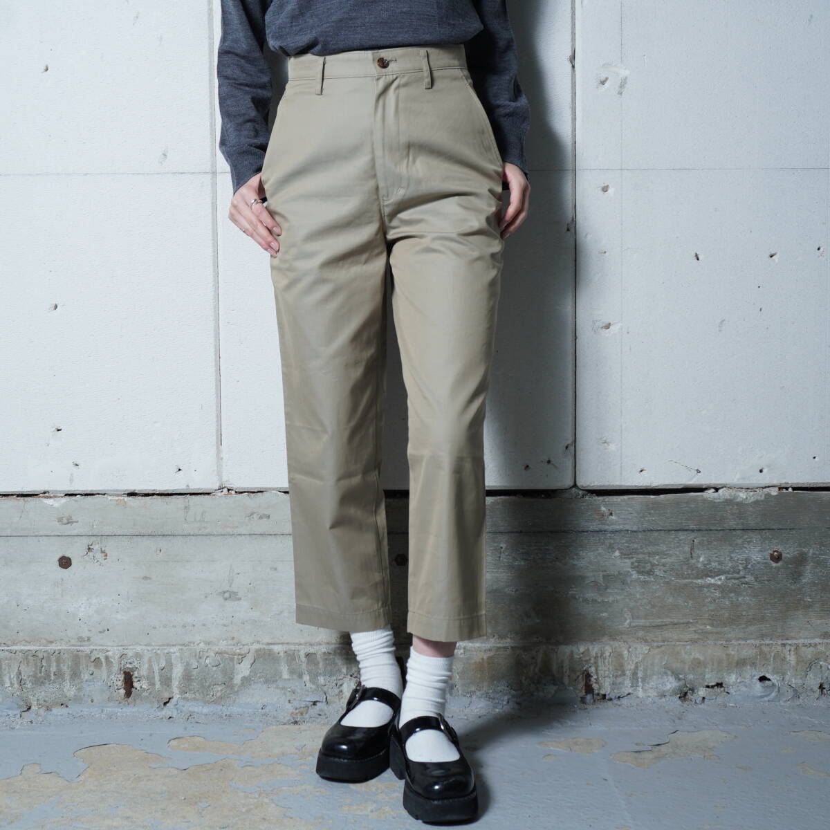 【COMME des GARONS】コムデギャルソン 99年製 極美品 タグ付 コットンテーパードパンツ beige拍卖