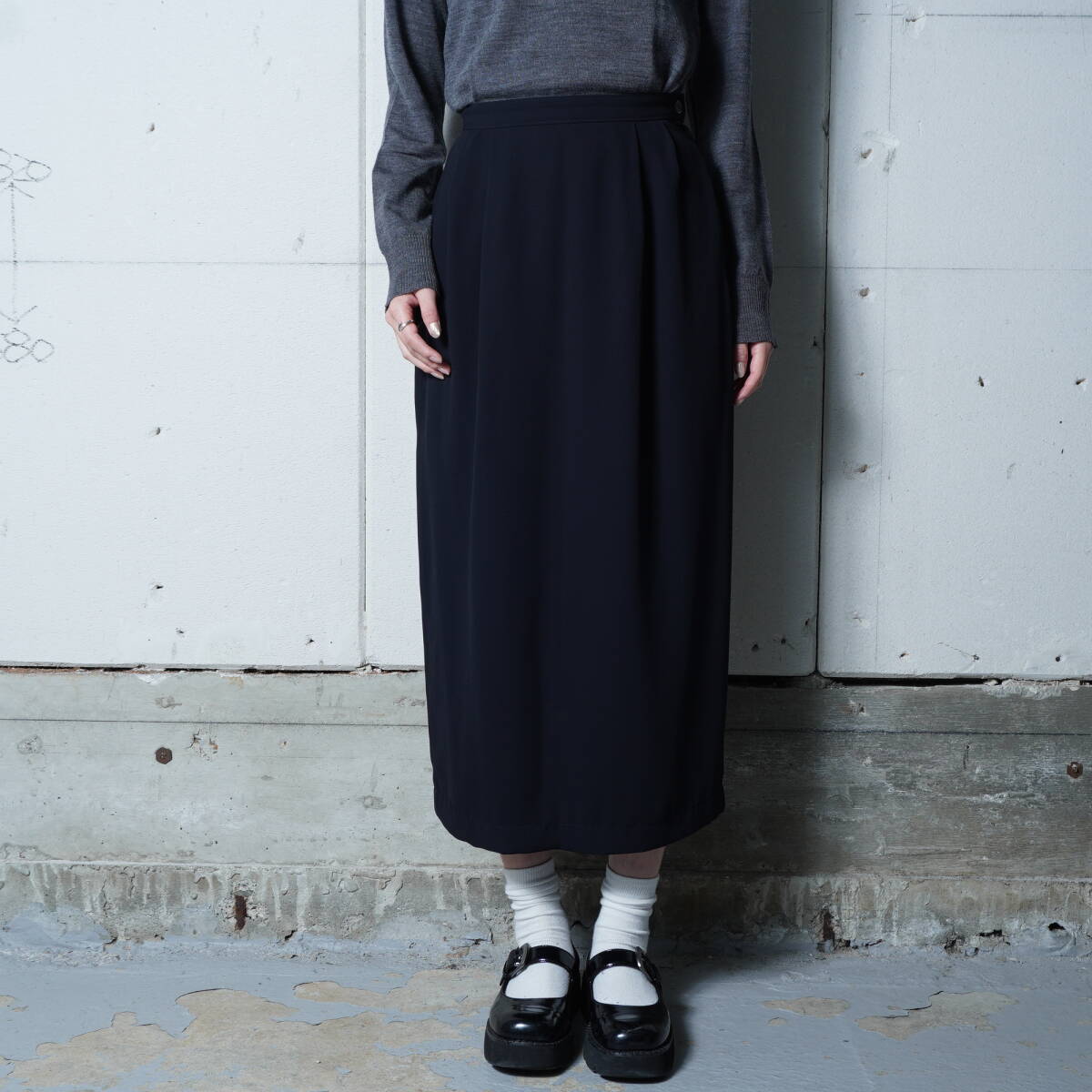 【COMME des GARONS】コムデギャルソン 94年製 極美品 タグ付 ポリロングスカート dark navy拍卖