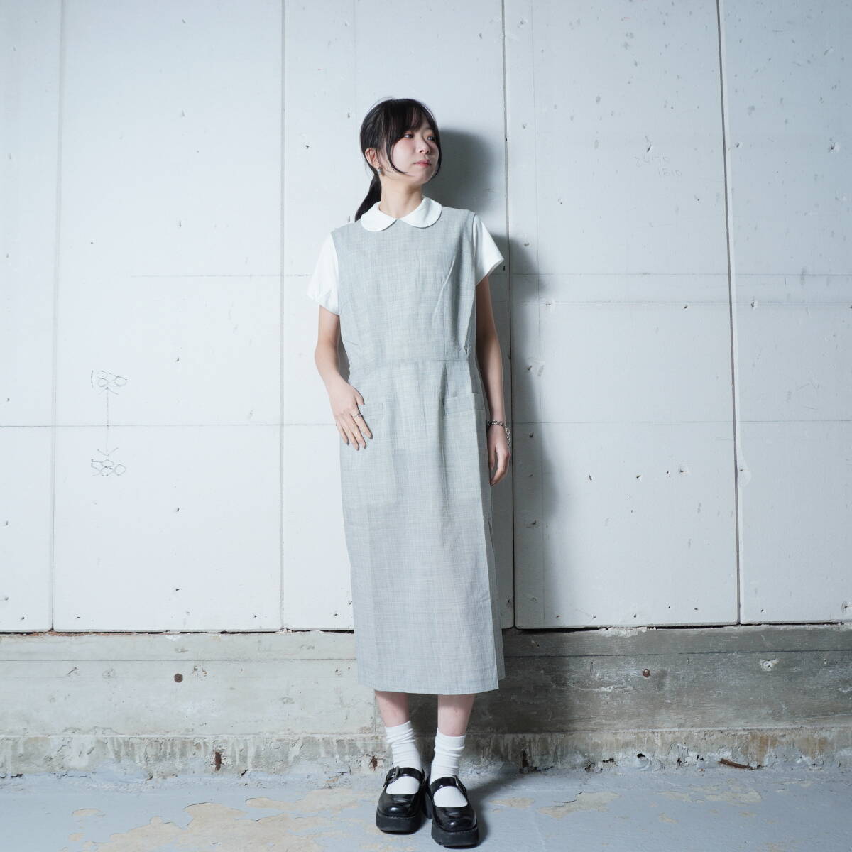 【COMME des GARONS】コムデギャルソン 98年製 極美品 タグ付 ノースリーブウールワンピース gray拍卖