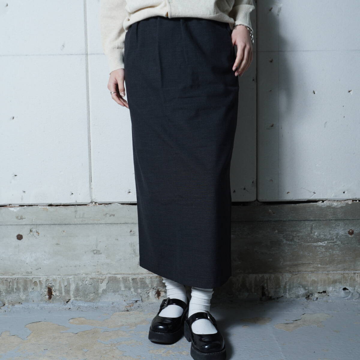 【COMME des GARONS】コムデギャルソン 97年製 極美品 タグ付WOOL100%ロングスカート gray拍卖