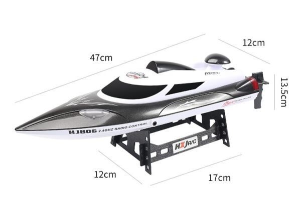☆転覆しても自己復帰☆ 時速35Km/h 2.4GHz 4ch 高速 ボートラジコン HJ806 黒 【スピードボートラジコン】拍卖