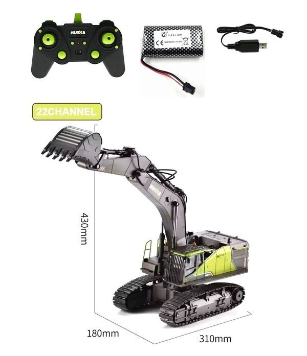塗装済み完成品 1/14スケール 2.4GHz 22ch RTR フルオペレーション パワーショベルラジコン Huina Toys 1593拍卖