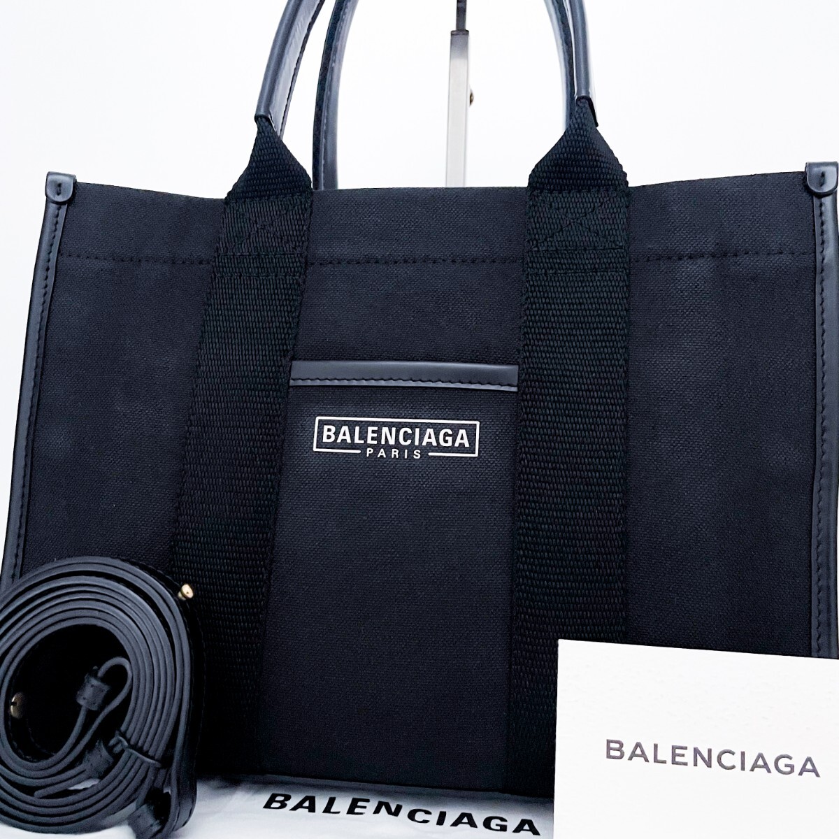 1円■新品同様■幻の逸品■最高級■型崩れ無し■BALENCIAGA バレンシアガ 2way ハードウェア トートバッグ ビジネス メンズ レディース 黒拍卖