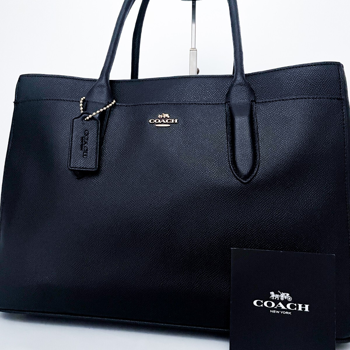 1円■未使用級■最高級ライン■COACH コーチ オールレザー 二層式 肩掛け トートバッグ ビジネス 大容量 A4 メンズ レディース ブラック 黒拍卖