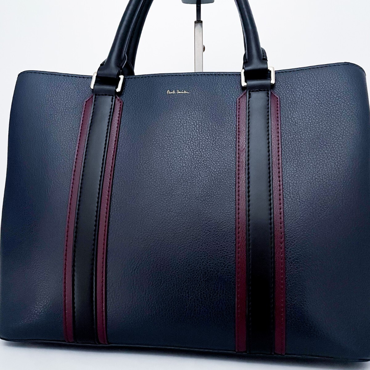 1円■超美品■型崩れ無し■超希少デザイン■Paul Smith ポールスミス マルチカラー トートバッグ ビジネス A4 メンズ レディース レザー拍卖