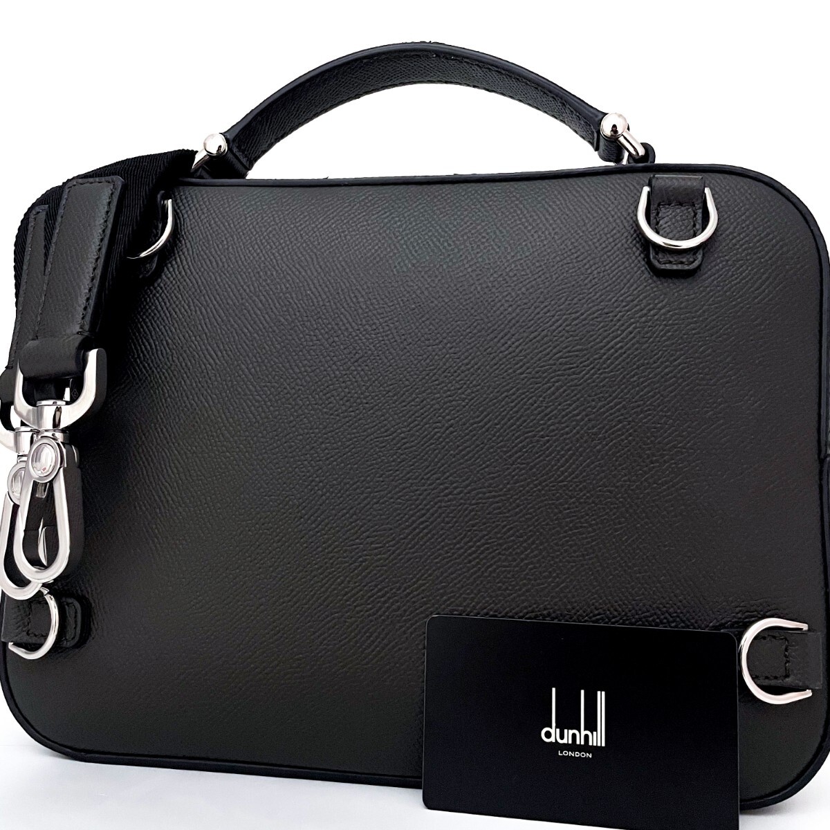 1円■新品未使用保管品■幻の逸品■型崩れ無し■dunhill ダンヒル 2way カドガン スリム ショルダーバッグ ビジネス メンズ レザー カーキ拍卖