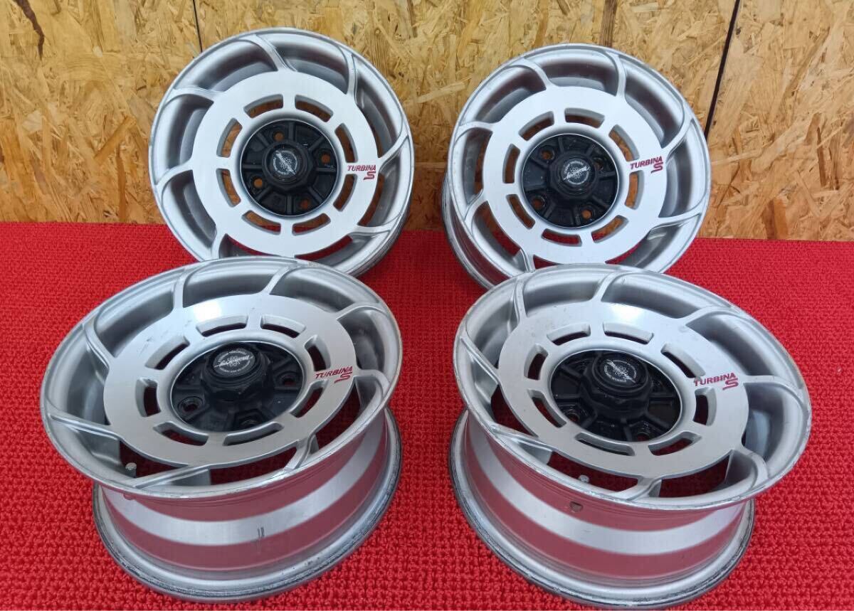 希少 当時物 MANARAY TURBINA S 14x6.5J OFF16 PCD114.3 4穴 4本セット 旧車拍卖