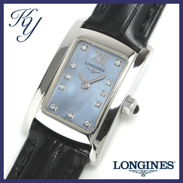 1円~ 3ヶ月保証付き 磨き済み 美品 本物 人気 LONGINES ロンジン ドルチェビータ ミニ L5.158.4 ダイヤ 革ベルト シェル レディース 時計拍卖