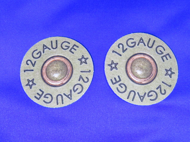 ショットシェル12ga柄コースター2枚組 自動車内カップホルダーに最適  おしゃれインテリアに 銃アクセサリー 缶ジュースの振動防止にも拍卖