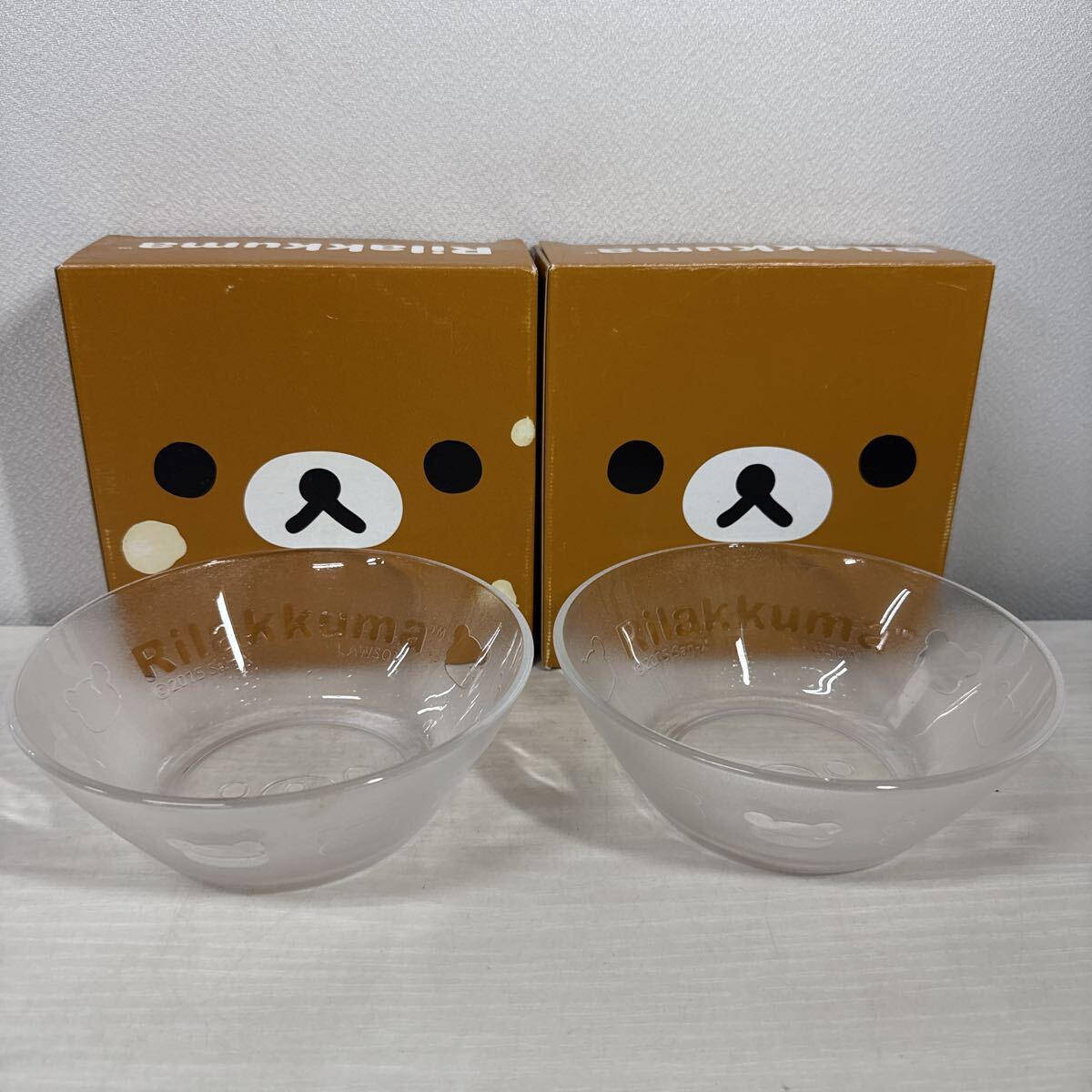 ● リラックマ ローソン LAWSON ガラス ボウル 食器 皿 どんぶり 2セット 未使用品 ●拍卖