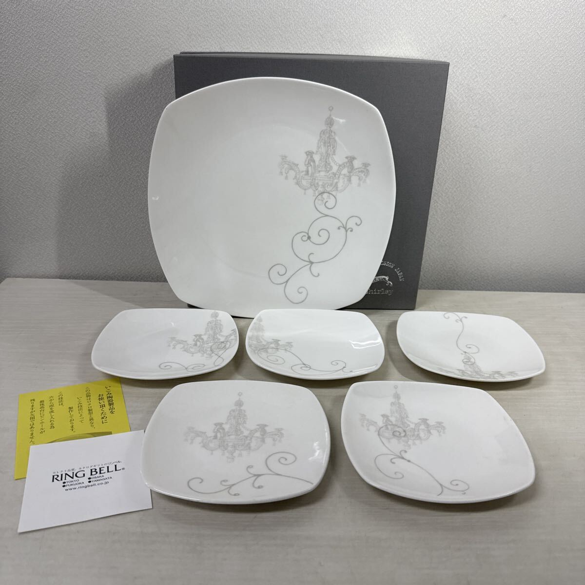 ● shirley Luxe パーティーセット 大皿 プレート ×1 小皿プレート ×5 食器 陶器 未使用品 ●拍卖