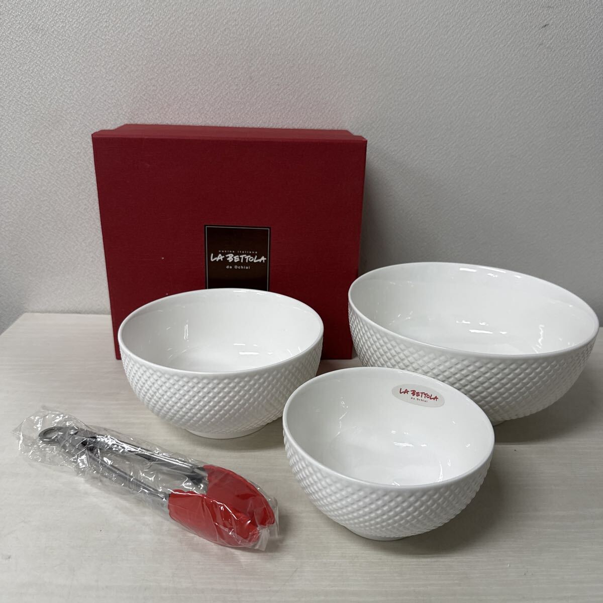 ● LA BETTOLA ラ ベットラ ビアンコ コンビネーションボウル 大皿 ×1 中皿 ×1 小皿 ×1 食器 セット ボウル ホワイト 深皿 未使用品 ●拍卖