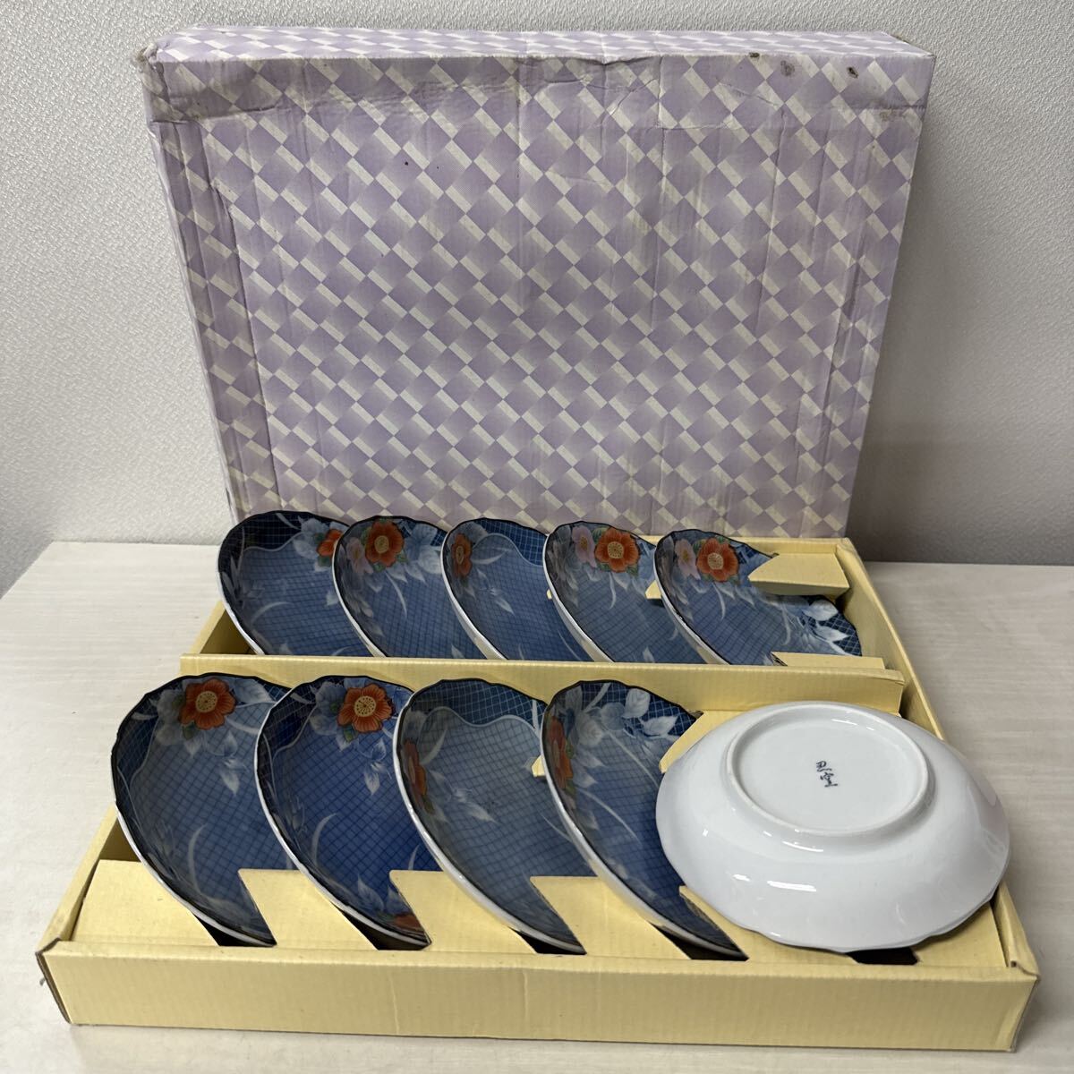 ● 和食器 小皿 5客組 食器 陶器 花柄 未使用品 ●拍卖