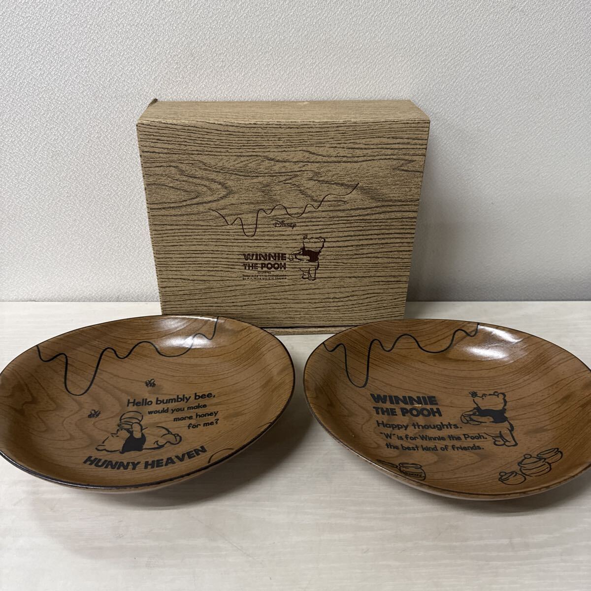 ● くまのプーさん ペアパスタプレート 陶器 皿 Disney 三郷陶器 2客組 未使用品 ●拍卖