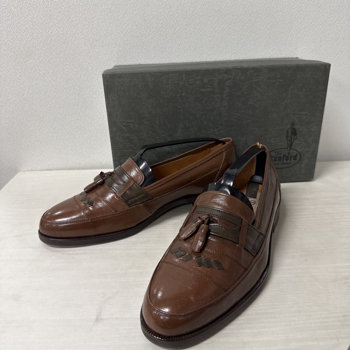 ● The Kenford k-103G ブラウン CHRISTIAN GARETS ローファー 25.5cm ビジネスシューズ 未使用品 ●拍卖