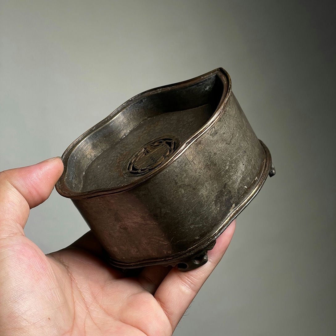 ■観心・時代旧蔵■R6951清時代 古錫器茶盤 古錫製 茶道具★古賞物★古擺件★蒐集家放出★唐物拍卖