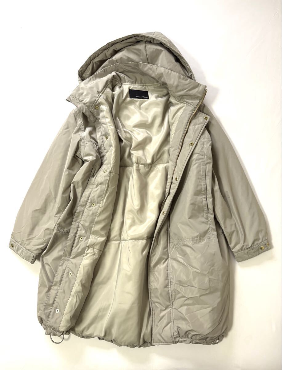 ユナイテッドアローズ グリーンレーベル 撥水 パデット コート 中綿フードコート拍卖