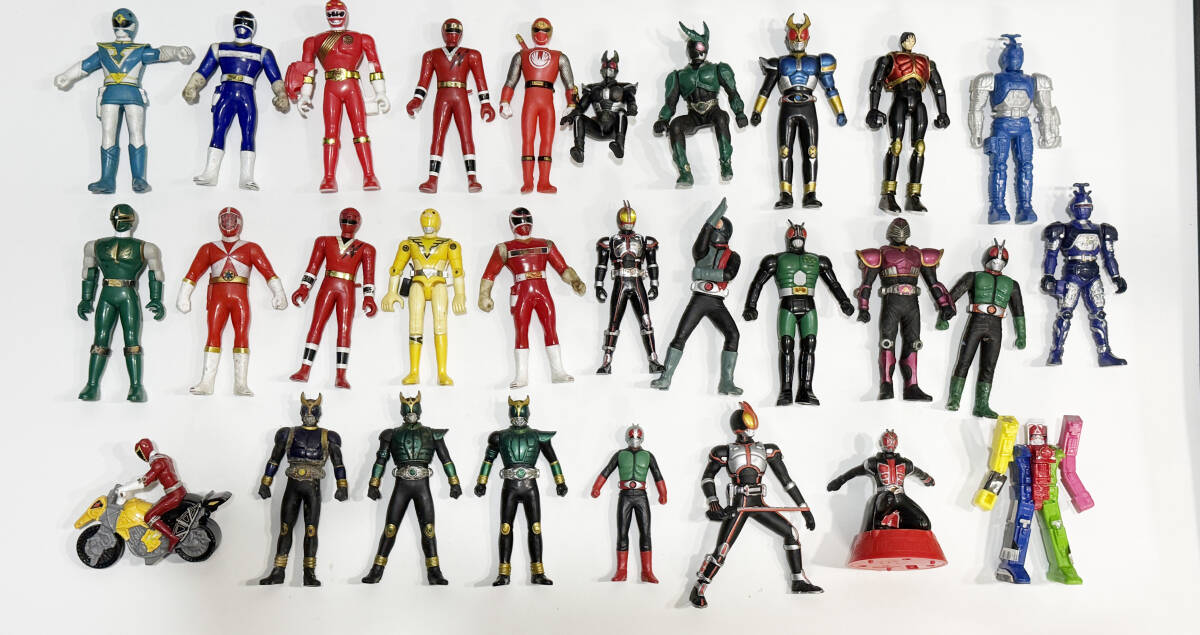 バンダイ BANDAI レトロ 戦隊 仮面ライダー ブラック カクレンジャー ジュウレンジャー クウガ RX ソフビ まとめて拍卖