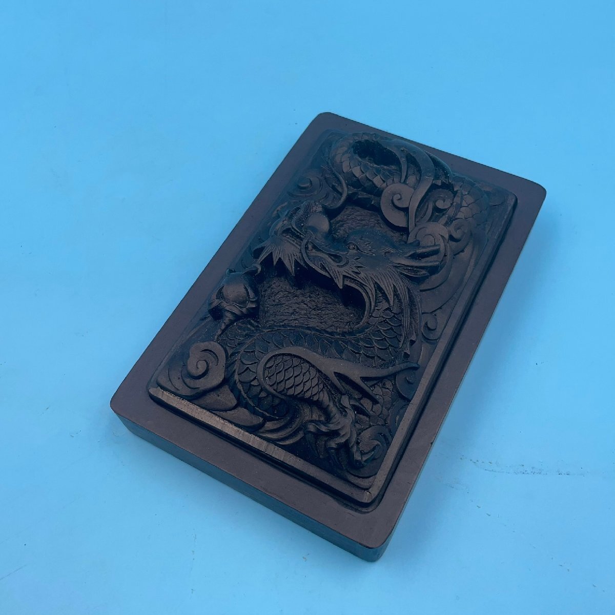 【20206Q084】硯 石硯 龍 竜 ドラゴン アジアン オリエンタル 趣味 コレクション レトロ エスニック 伝統 書道 書道具 書初め 習字 現状品拍卖