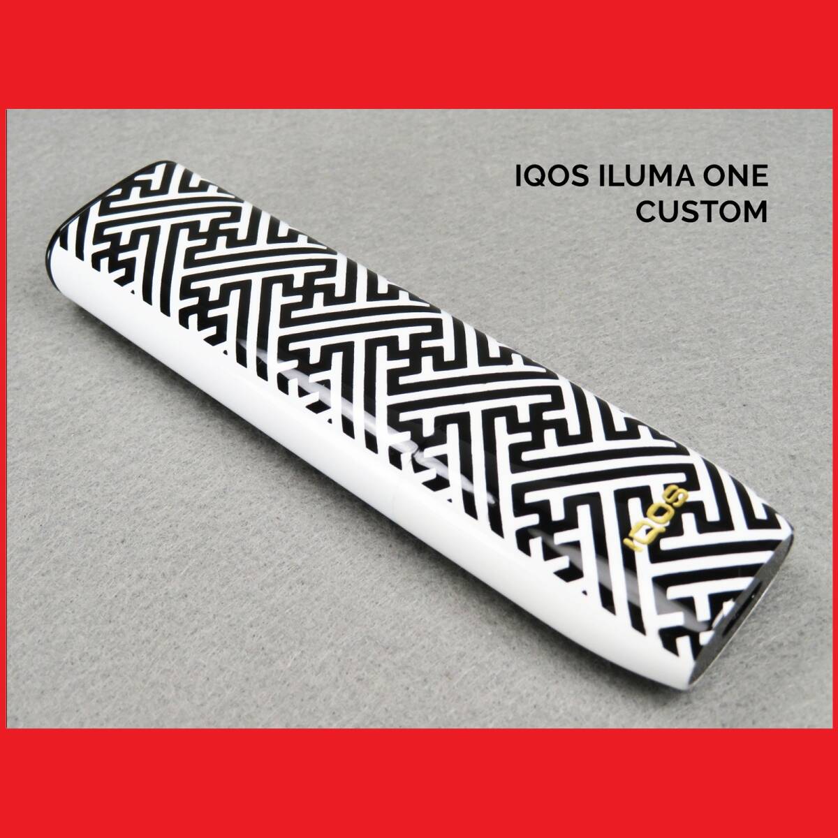 【送料無料】 1点物 限定 IQOS ILUMA ONE アイコス イルマ ワン 本体 カスタム 和柄 紗綾形 ペイント エアー ブラシ 塗装 電子たばこ 日本拍卖