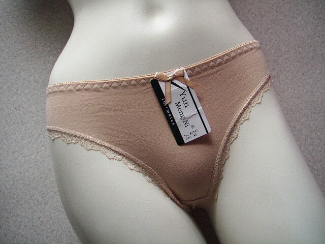 【無地フリルレースシンプルTバック】◆ベージュ◆R9-7◆XL◆拍卖